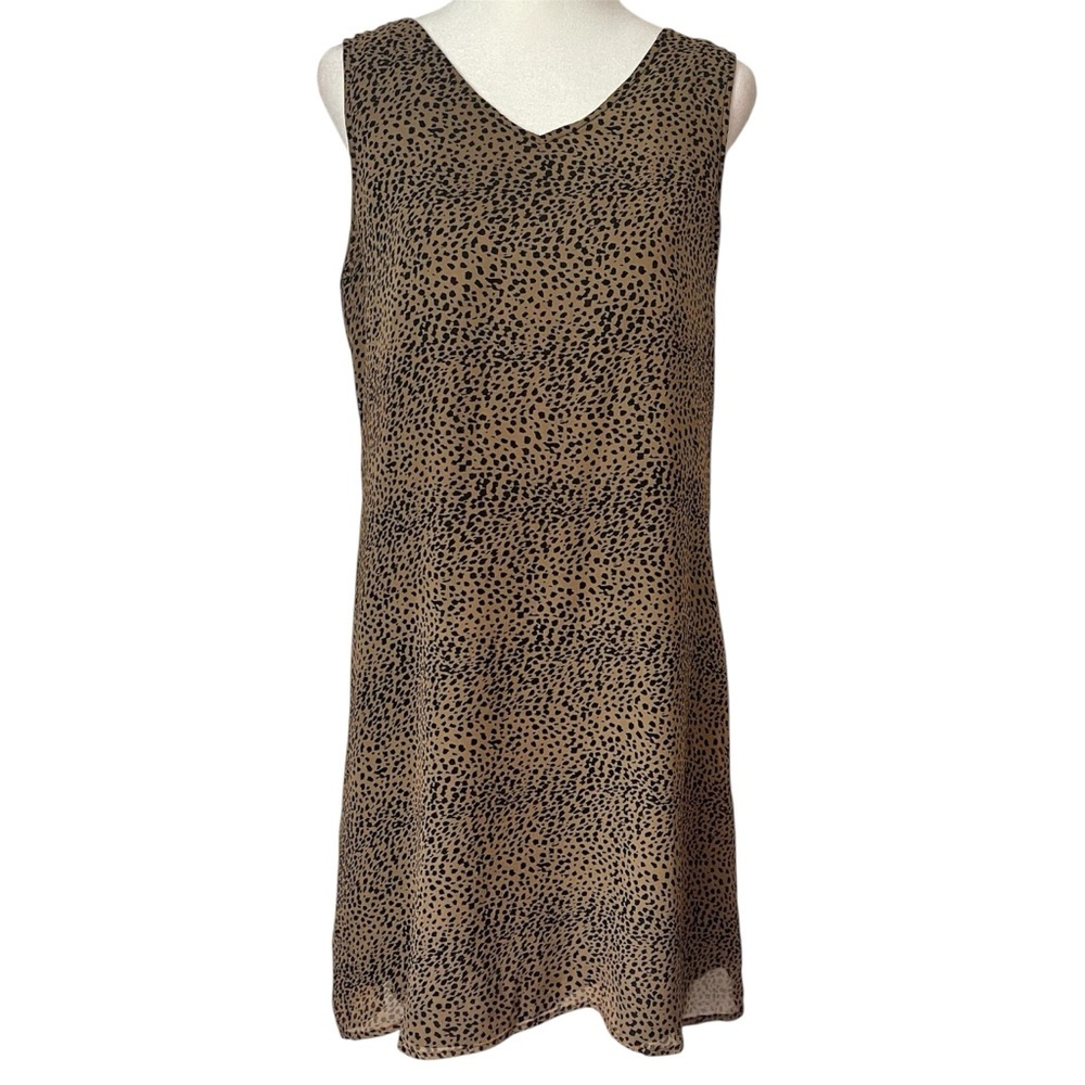 Vintage 100% Silk Animal Print Slip Dress Shift Size 8 90s y2k Maximalist Bold
